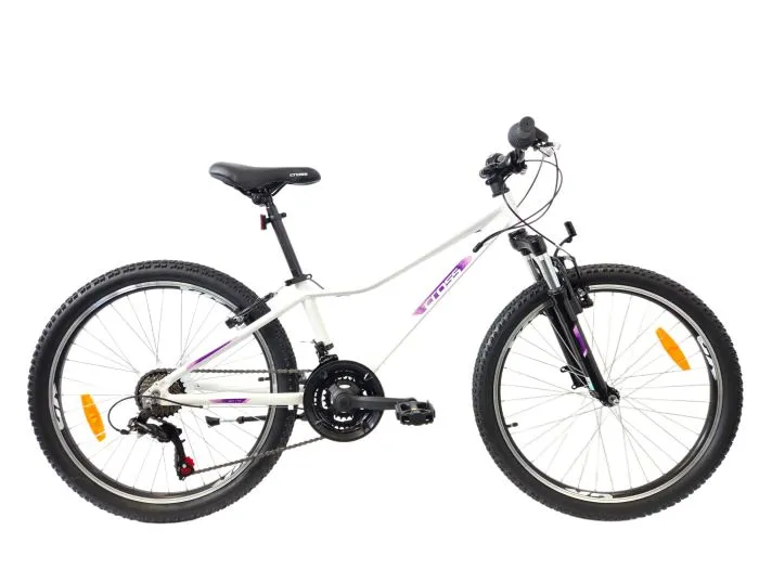 BICICLETA COPII MTB CROSS DAISY 24 – WHITE | 8-10 ANI Premium