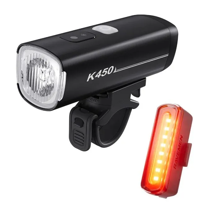 SET FAR + STOP BICICLETA RAVEMEN LS31 USB (K450 & TR30) Lichidare de stoc