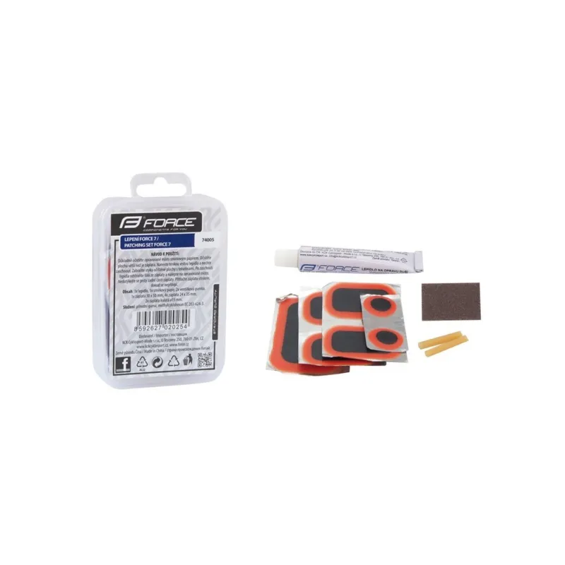 Livrare rapidă Set reparatie pana Force 7 petece cu lipici