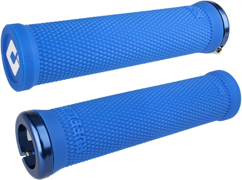 Doar azi ODI Grips Ruffian V2.1 Lock-On blue w/ blue clamps 135mm