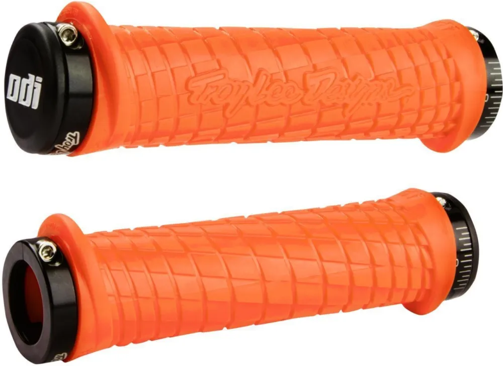 ODI MTB grips Troy Lee Designs Lock-On orange, 130mm black clamps Ofertă limitată