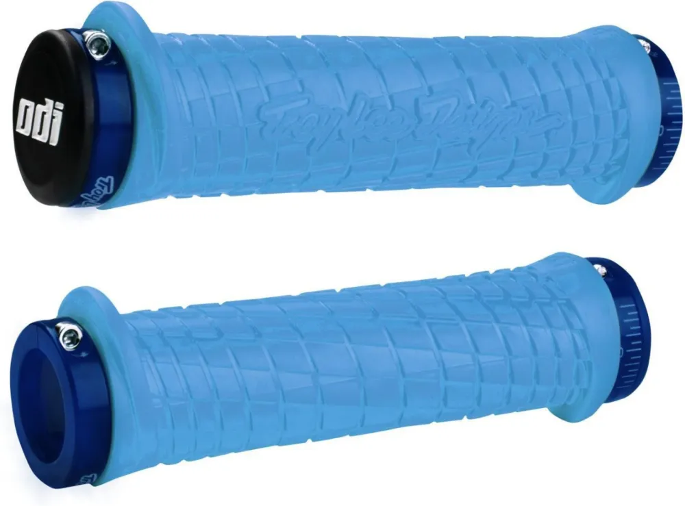 ODI MTB grips Troy Lee Designs Lock-On hellblue, 130mm blue clamps Nu rata