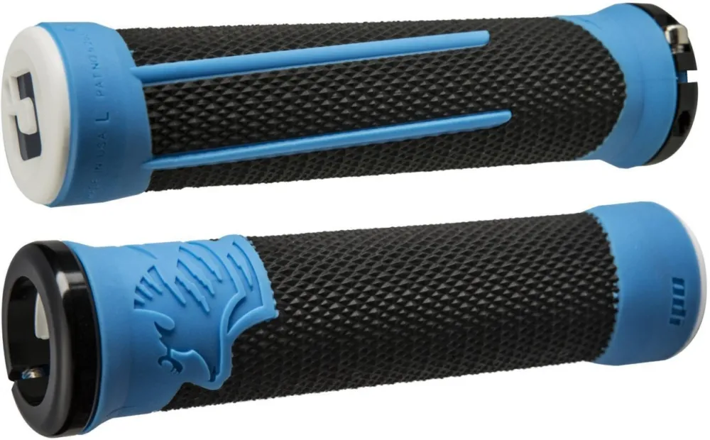 ODI MTB grips AG2 Signature Lock-On 2.1 black-blue, 135mm black clamps Expediere rapidă
