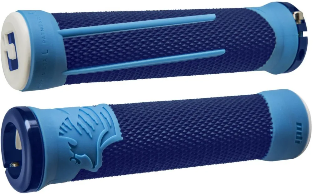 ODI MTB grips AG2 Signature Lock-On 2.1 blue-light blue, 135mm blue clamps Cel mai vândut