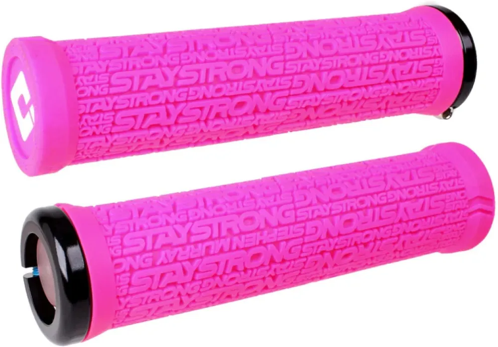 ODI Grips Stay Strong v2.1 pink w/ black clamps 135mm Nu rata