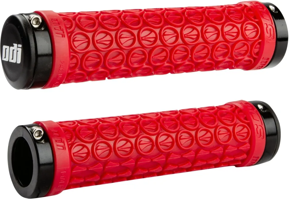 Reducere de preț ODI MTB grips SDG Lock-On red, 130mm black clamps