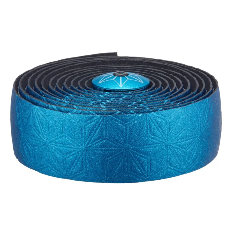 Retur ușor Ghidolina SUPACAZ Bling Tape - albastru anodizat w/ capace albastru anodizat + Silicone Gel