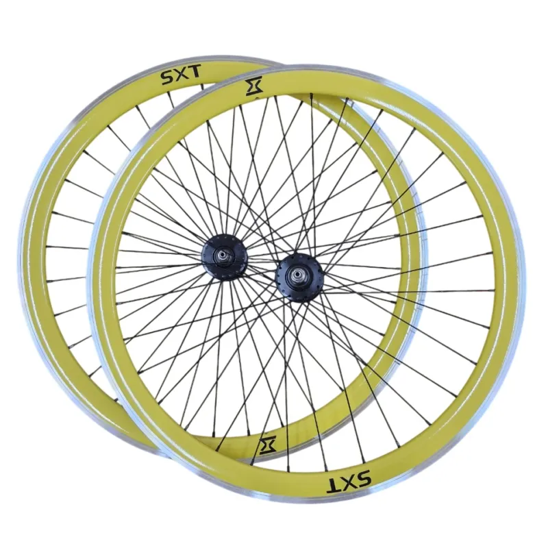 Set Roti Single Speed/Fixie SXT 700-32H 40 mm Galben Ultima șansă