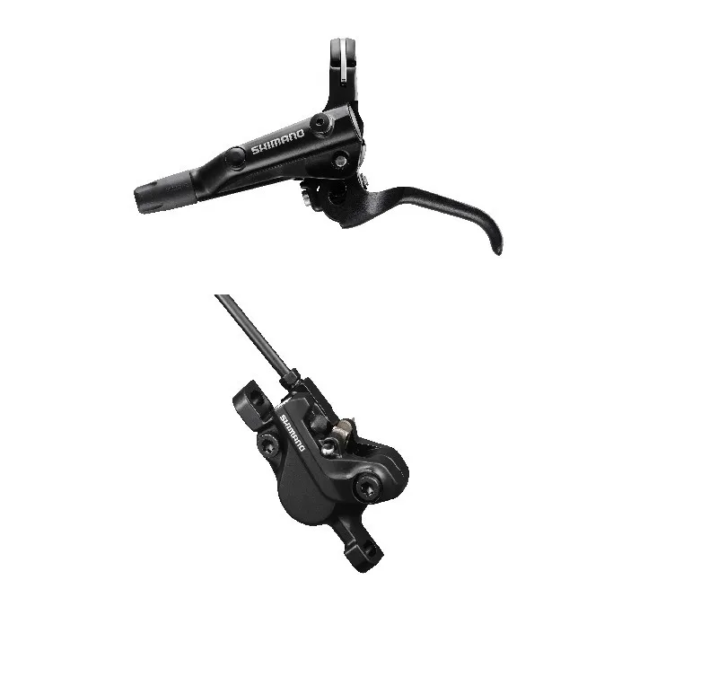 FRANA PE DISC SET ASAMBLAT SHIMANO DEORE BL-MT500(L) BR-MT500(F) PT. POST MOUNT PLACUTE RESIN (FARA ARIPIOARE DE RACIRE) FURTUN SM-BH59-SS 1000MM NEGRU INCL. OLIVA SI INSERTIE CONECTARE NEGRU AMBALAT IND. Retur ușor