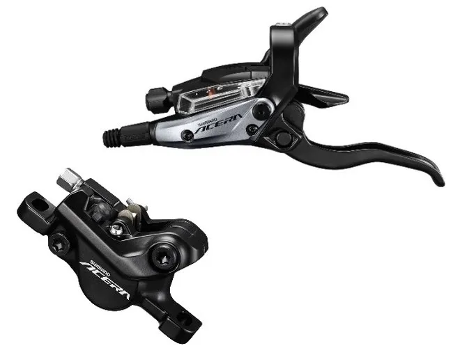 FRANA PE DISC SET ASAMBLAT SHIMANO ACERA ST-M3050(L) BR-M3050(F) FARA ADAPTOR PLACUTE RESIN FURTUN SM-BH59 1000MM NEGRU CAMASA DE SCHIMBATOR SP40 600MM. INCL. OLIVA & INSERTIE CONECTARE AMBALAT IND. Doar azi
