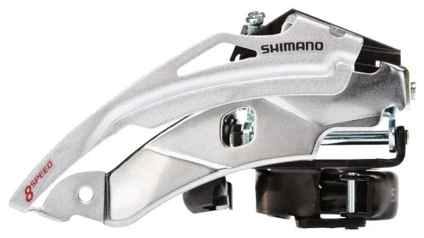 Reducere SCHIMBATOR FATA SHIMANO TOURNEY FD-M191 TRIPLU PT. 7/8 VIT. PE SPATE TOP SWING TRAGERE DUBLA COLIER 34.9MM (CU ADAPTOR 31.8MM & 28.6MM) PT. 48-38-28T CL 47.5/50MM UNGHI CS 66-69 AMBALAT IND.