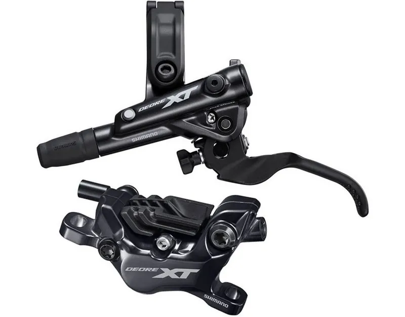 FRANA PE DISC SET ASAMBLAT SHIMANO DEORE XT BL-M8100(L) BR-M8120(F) FARA ADAPTOR PLACUTE RESIN CU ARIPIOARE DE RACIRE FURTUN SM-BH90-SBM 1000MM NEGRU INCL. INSERTIE CONECTARE AMBALAT IND. Reducere extra