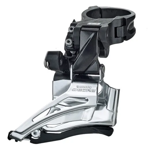 SCHIMBATOR FATA SHIMANO DEORE FD-M6025-H DUBLU PT. 10 VIT. PE SPATE HIGH CLAMP DOWN SWING TRAGERE DUBLA COLIER 34.9MM (INCL. ADAPTOR 28.6MM & 31.8MM) UNGHI CS 66-69 PT. PINION MARE 34-38T AMBALAT IND. Preferatul clienților