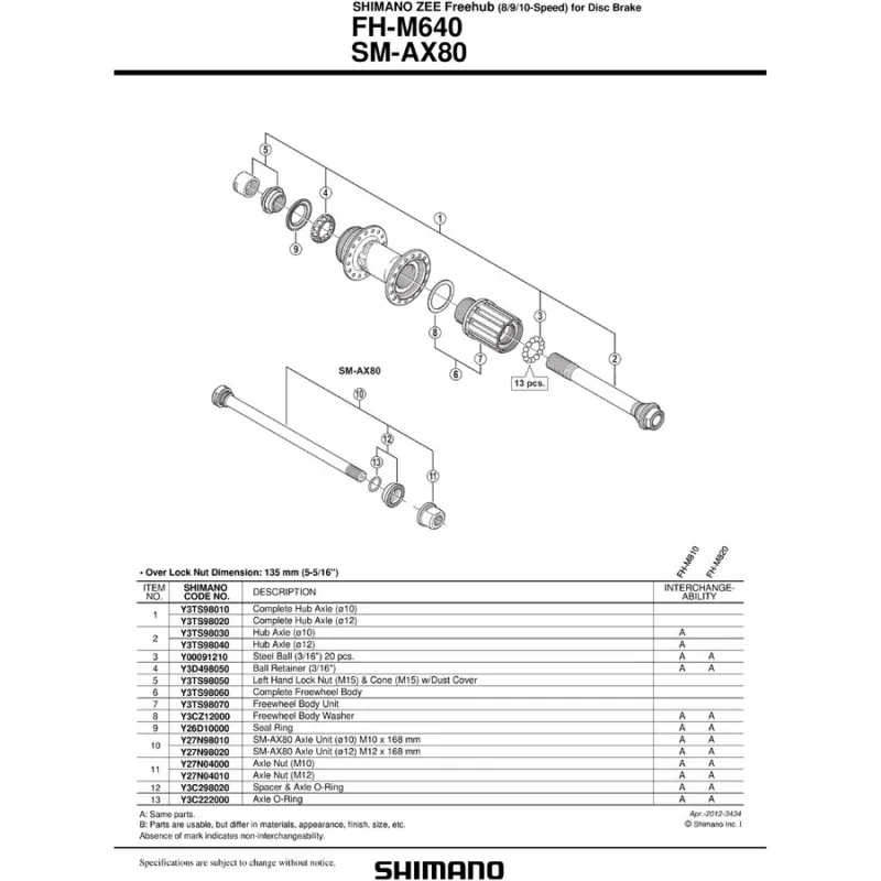 Noutate CASETA SHIMANO FH-M640