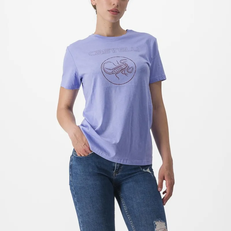 Transport gratuit Tricou casual Castelli Pedalare Tee, de dama, Violet, M