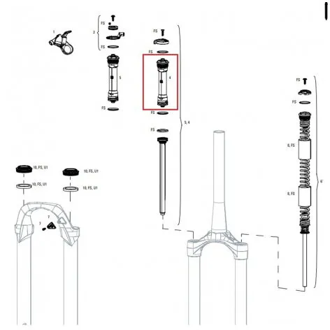 Rock Shox Cartus compresie furca rockshox xc30 b3-b4 (2018-2020)/judy tk b1 Ieftin