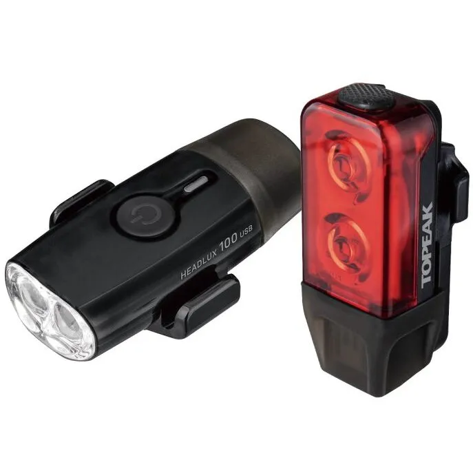 Cel mai bun preț Set Lumini Bicicleta Topeak Powerlux Combo TMS098 - Negru-Rosu