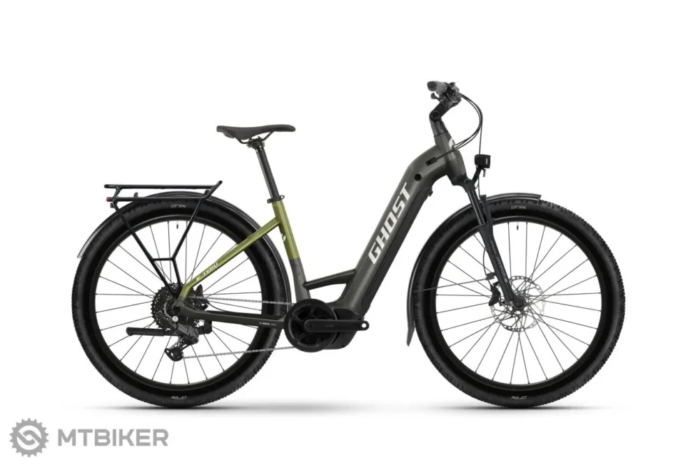 Ultima șansă Bicicletă electrică GHOST E-Teru Low EQ 27.5, black eel/cactus glossy - M