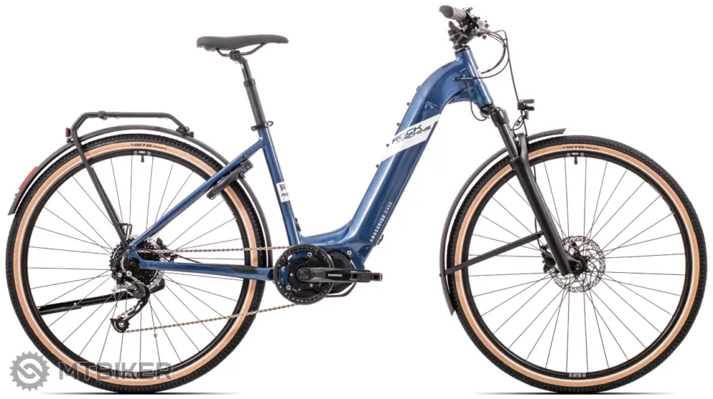 Bicicletă electrică Rock Machine Crossride e400 Touring 29, gloss metallic navy/silver - L Ultima șansă