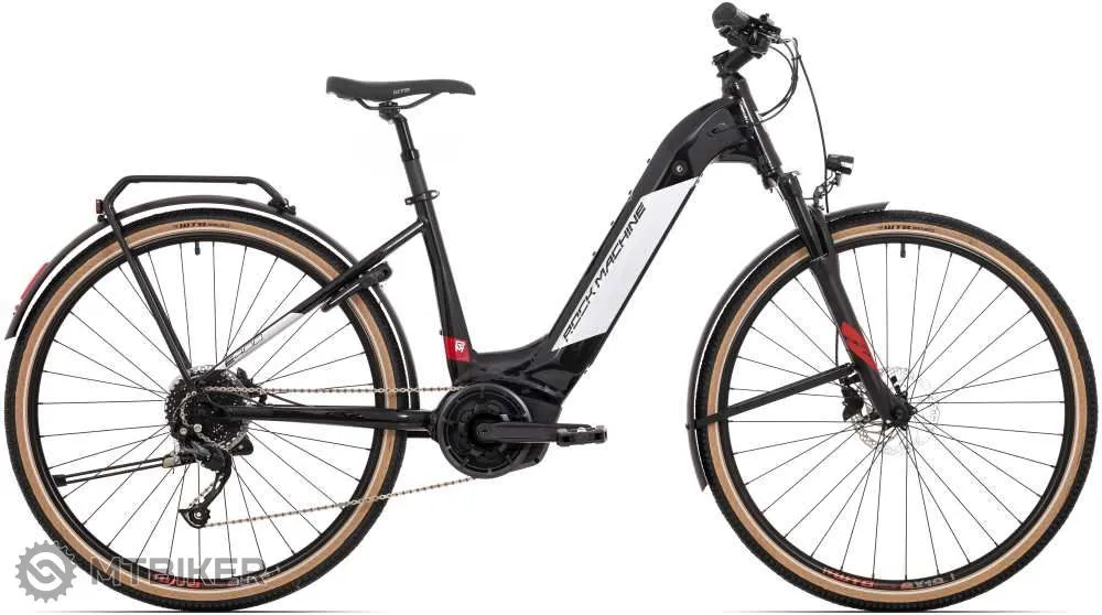 Bicicletă electrică Rock Machine Crossride INT e400 B Touring 29, gloss black/white/red - S Discount