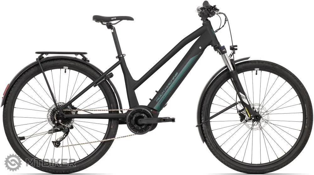 Bicicletă electrică Rock Machine Torrent e90-29 B Touring Easy Entry 29, matte black/petrol - S Premium