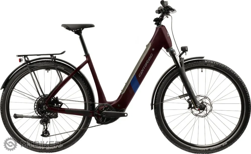 Lichidare de stoc Bicicletă electrică Corratec E-Power MTC CX6 Wave 27.5, red-brown/dark blue/dark silver - S