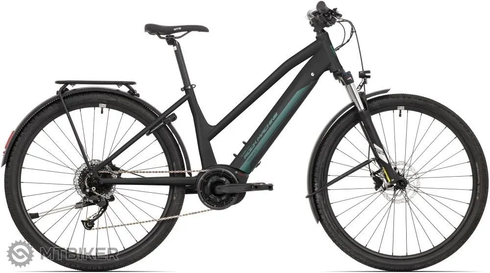 Bicicletă electrică Rock Machine Torrent e90-29 B Touring Easy Entry 29, matte black/petrol - L Super ofertă