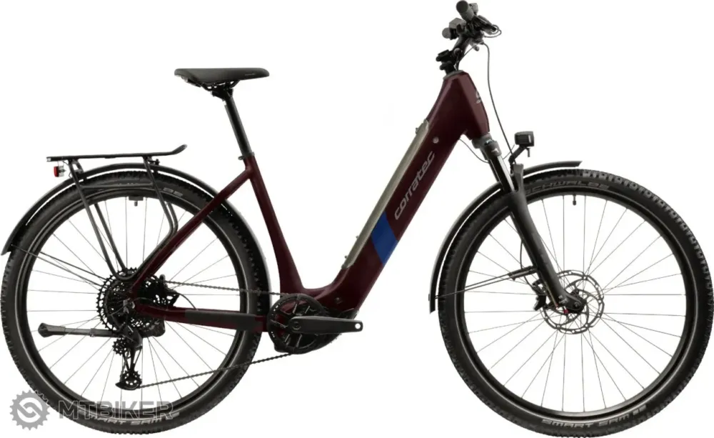 Bicicletă electrică Corratec E-Power MTC CX6 Wave 27.5, red-brown/dark blue/dark silver - M Cel mai bun preț
