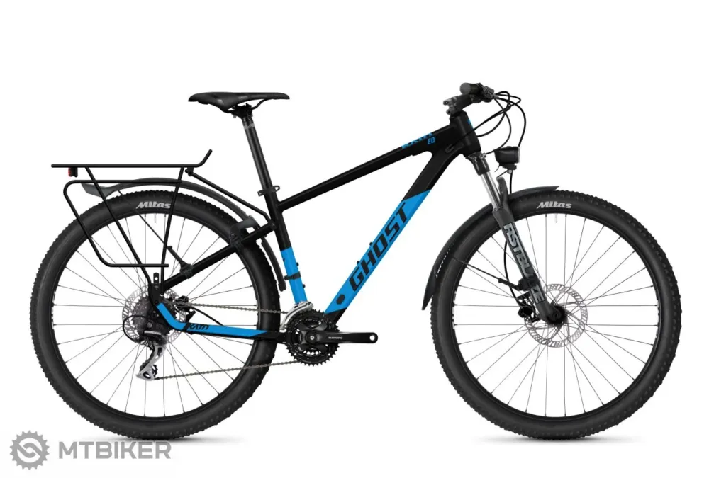 Noutate Bicicletă GHOST KATO EQ 27.5, negru/albastru deschis metalic - M (165-180 cm )