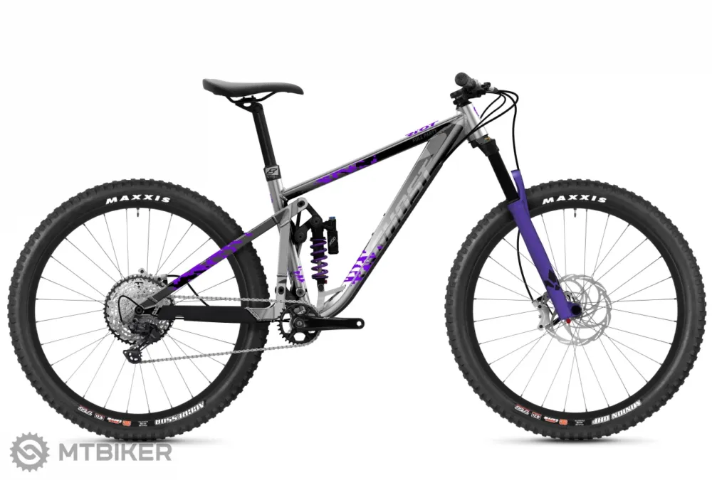 Super ofertă Bicicletă GHOST Riot Trail Full Party 29, silver/electric purple - L (180-188 cm )