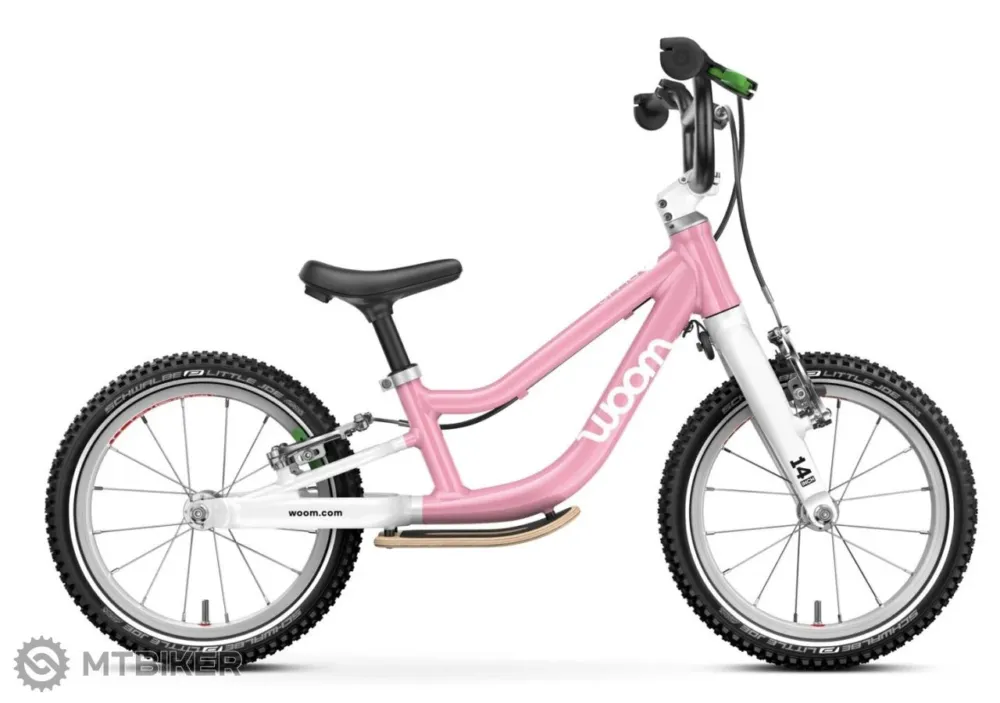 Bicicletă fără pedale woom GO 1 Plus 14, powder pink Reducere extra