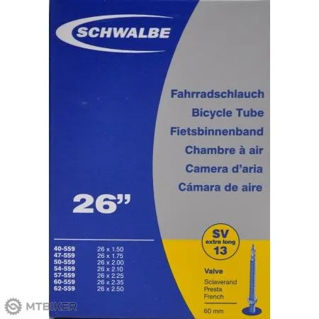 Comandă acum Cameră Schwalbe 26x1.50/2.50 (40/62 559), FV, 50 mm