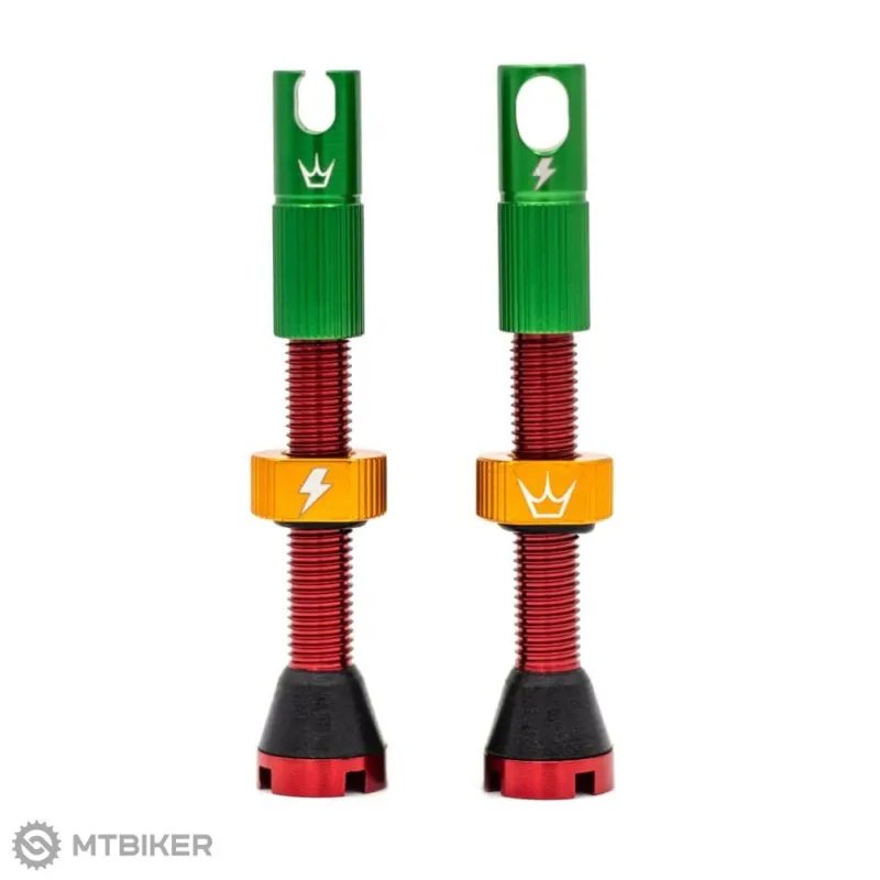 Valve tubeless Peaty's x Chris King MK2, Presta 42 mm, roșu/galben/verde Super ofertă