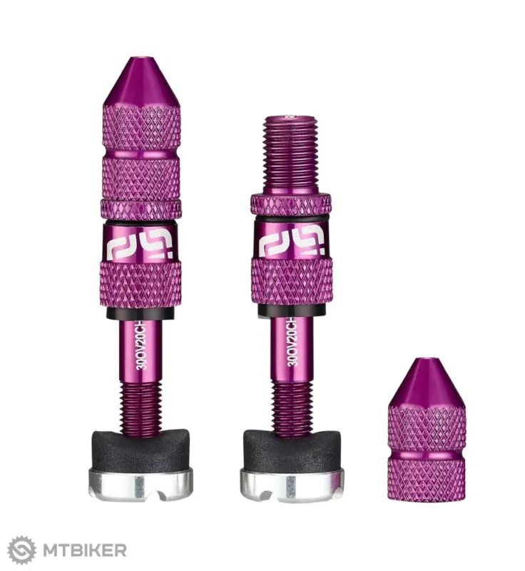 Premium Valve e-thirteen Quickfill Gen2 tubeless, valvă auto 23-31 mm, mov