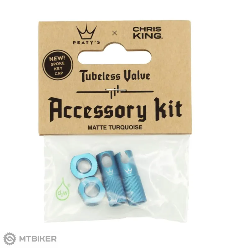 Set de service Peaty's x Chris King MK2 pentru valve tubeless, turcoaz Popular