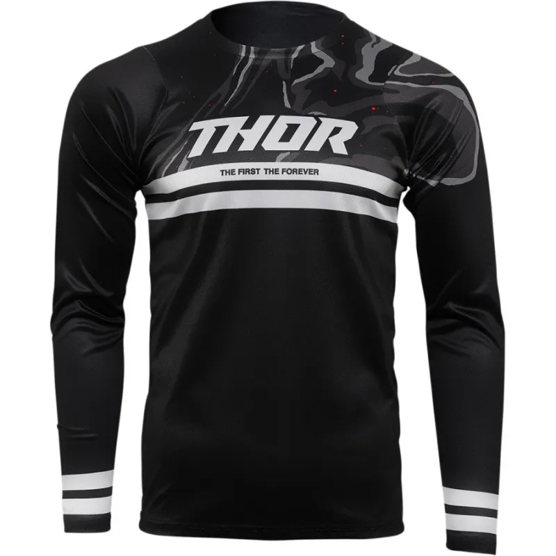 Bluza ciclism Thor assist banger long sleeve, Negru/Alb - XXL Premium