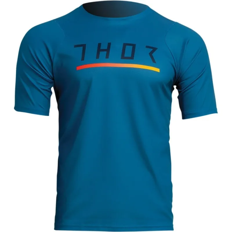 Bluza ciclism Thor assist caliber short sleeve, Albastru - M Comandă acum