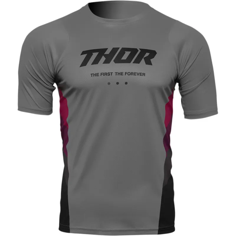 Bluza ciclism Thor assist react short sleeve, Gri - L Livrare expres