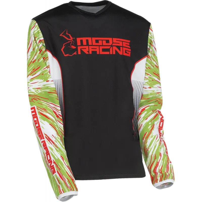 Lichidare de stoc Bluza copii Moose racing agroid, Rosu/Verde/Negru - L- 11-12 ani