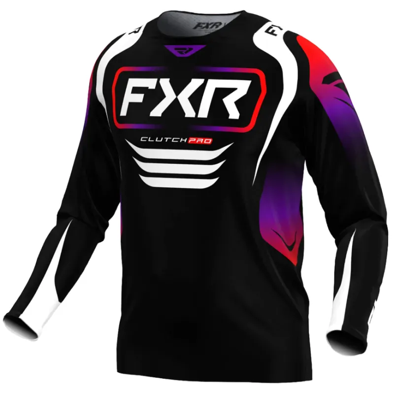 Bluza motocross FXR CLUTCH MX25 BLACK/RED/PURPLE - L Lichidare de stoc