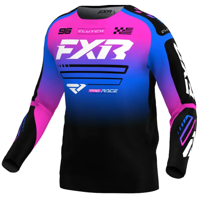 Bluza motocross FXR CLUTCH MX25 BLACK/BLUE/PINK - S Plată securizată