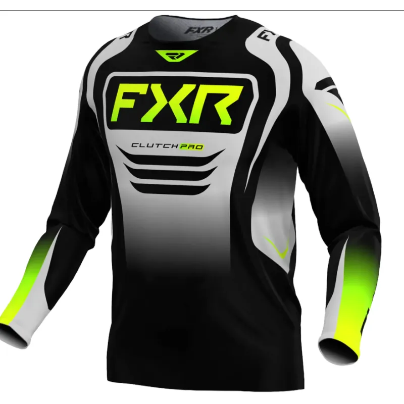 Plată sigură Bluza motocross FXR CLUTCH MX25 BLACK/GREY HIVIS - S