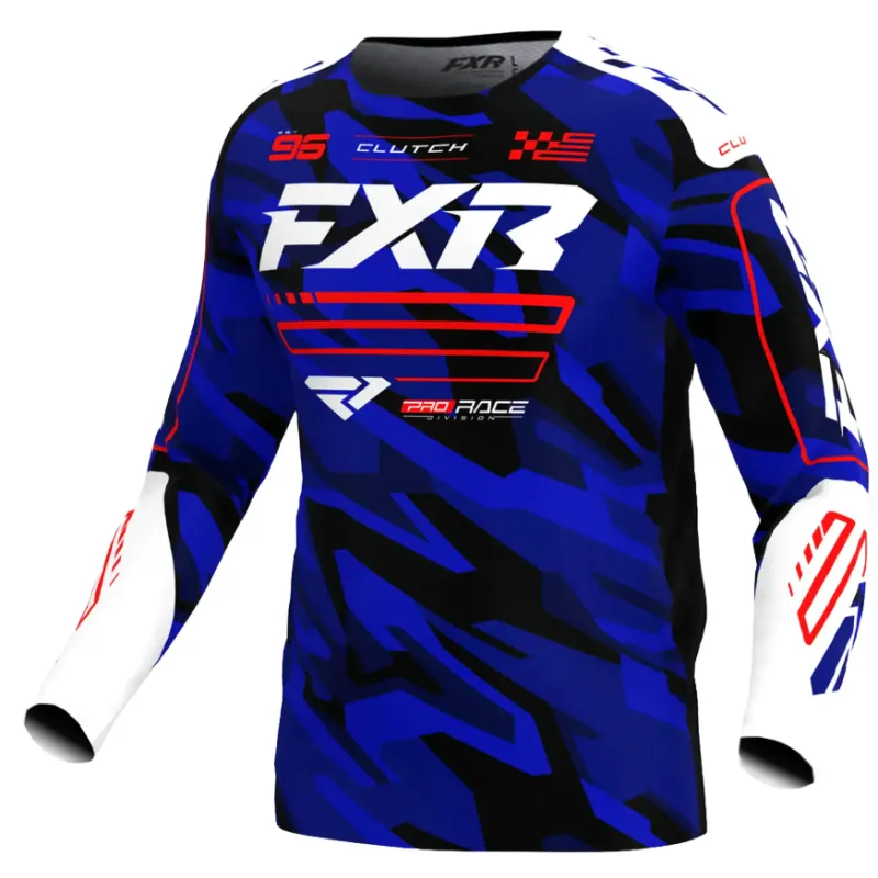 Bluza motocross FXR CLUTCH MX25 BLUE/CAMO/RED - XXL Ofertă limitată
