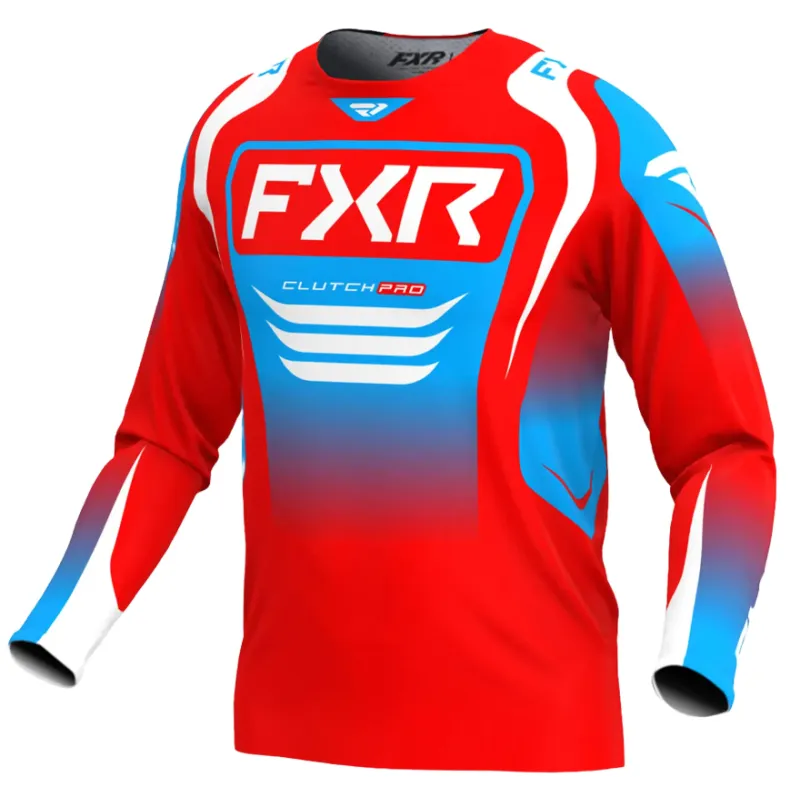 Bluza motocross FXR CLUTCH MX25 RED/WHITE CYAN - XXL Premium
