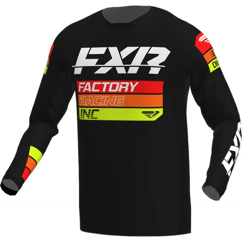 Bluza motocross FXR clutch MX23, Negru/Portocaliu - S Livrare expres