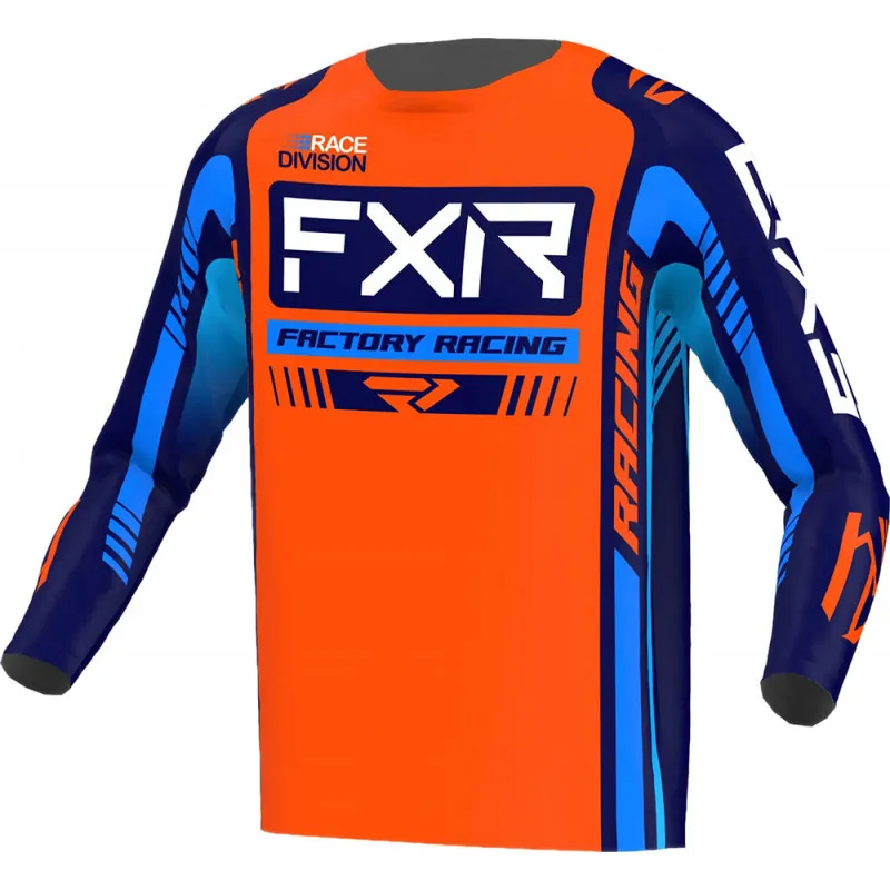 Bluza motocross FXR clutch pro MX23, Portocaliu/Albastru - XXL Ieftin