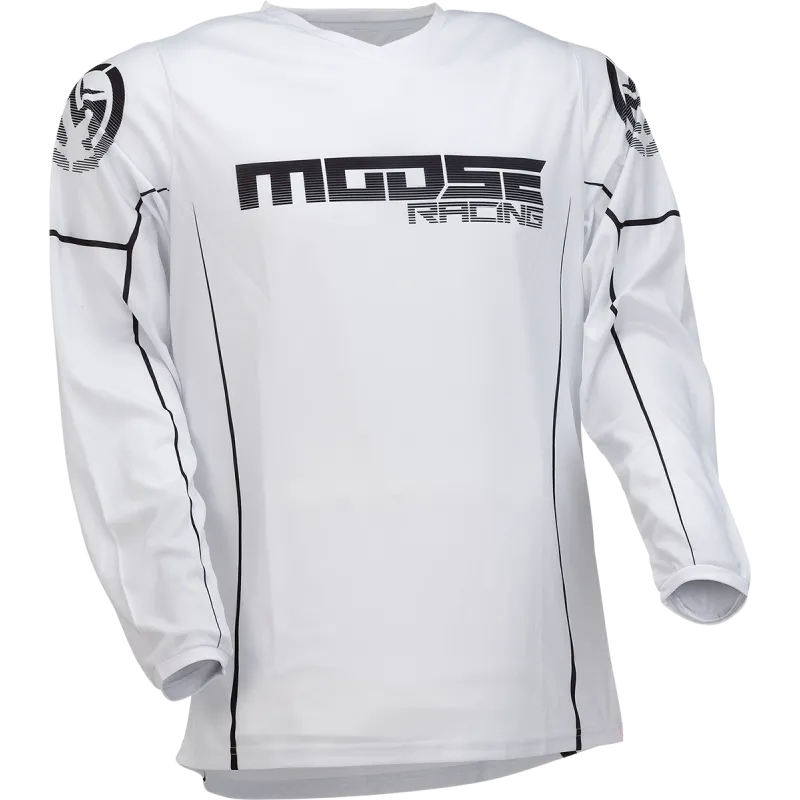 Transport gratuit Bluza motocross Moose racing qualifier, Alb/Negru - 5X: