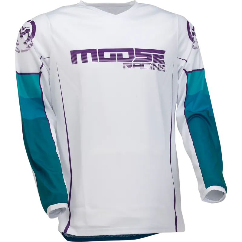 Bluza motocross Moose racing qualifier, Alb/Albastru - 3XL Ieftin
