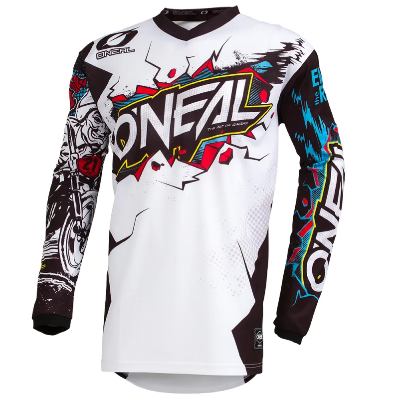 Bluza motocross O'NEAL ELEMENT VILLAIN WHITE - M Preț redus