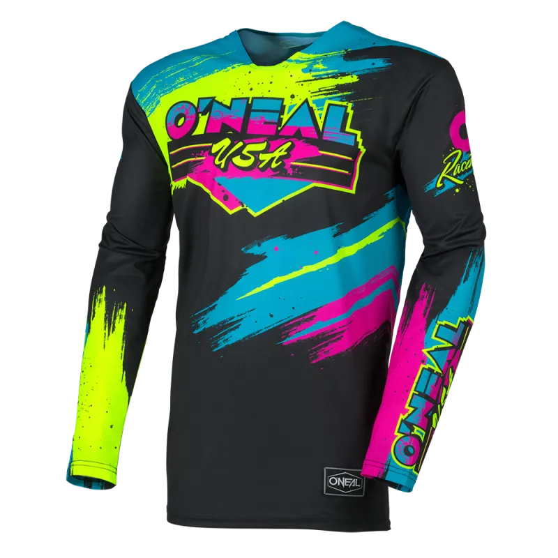 Bluză motocross O'NEAL MAYHEM RESEDA BLACK/NEON YELLOW - L Calitate înaltă